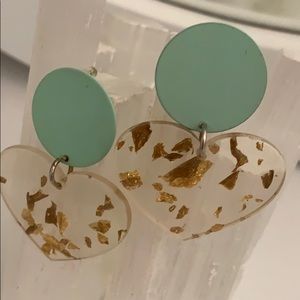 Heart resin earrings